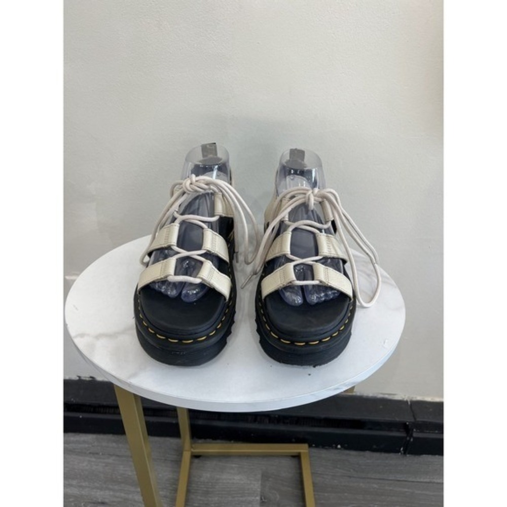 Dr. Martens White Leather Lace-Up Platform Sandals Summer Shoes Size US 9